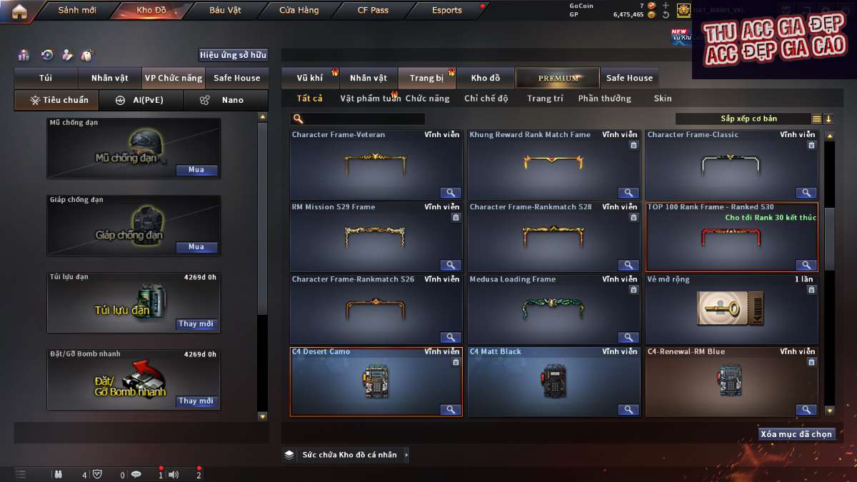 shop acc cf uy tin gia re